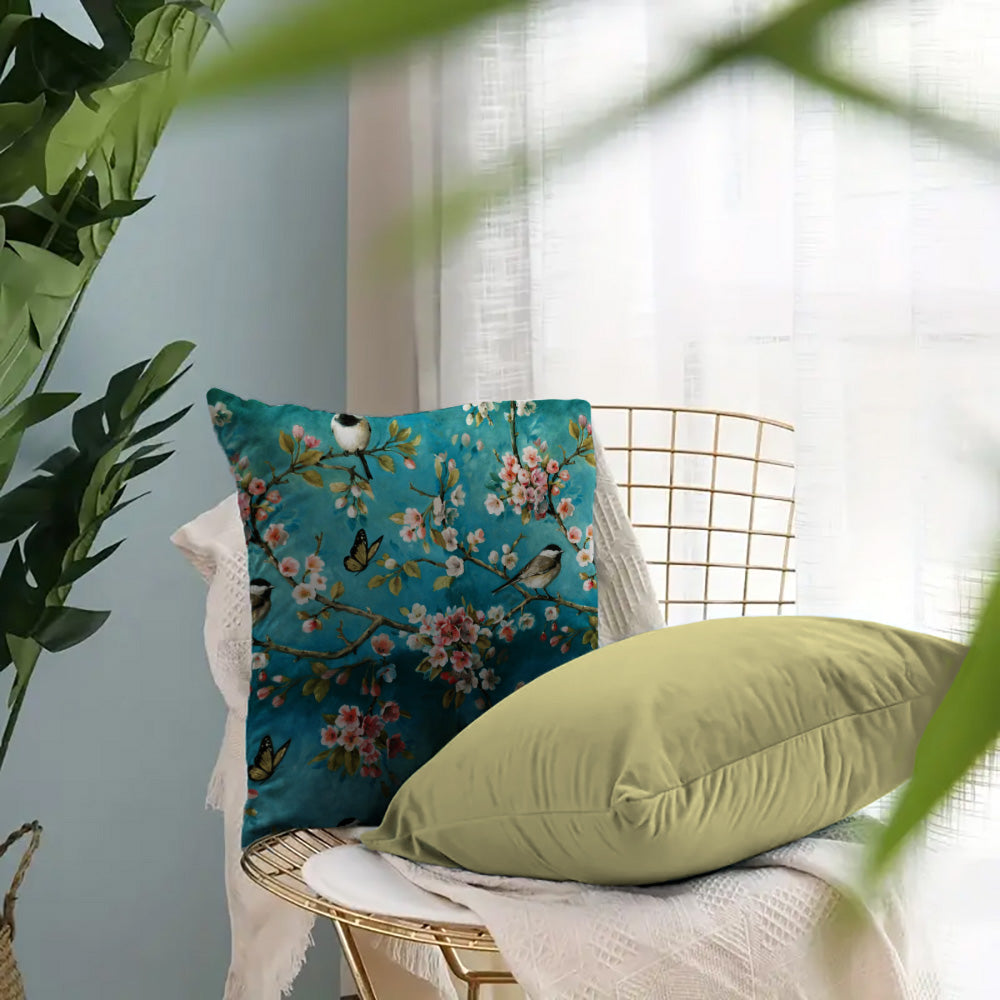 Buy Victorian Vine Teal Velvet Cushion Covers Online Drape Story