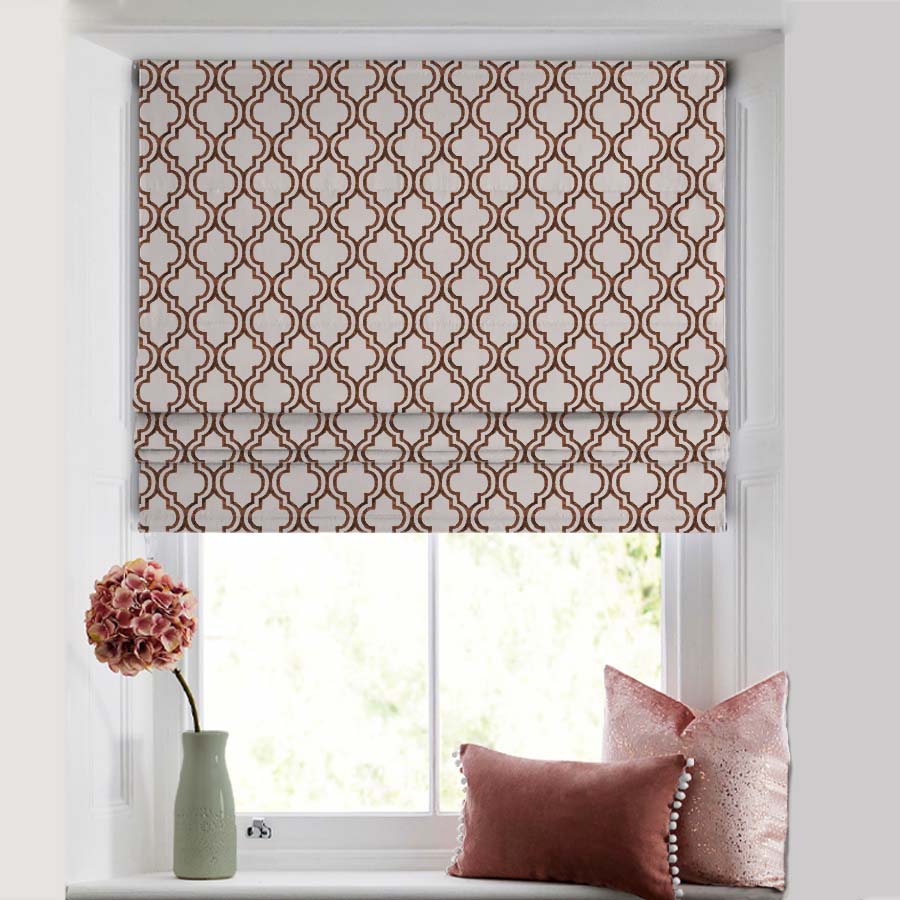 Buy Indie Satin Tan Brown Roman Blind Online | Drape Story – Spaces  Drapestory