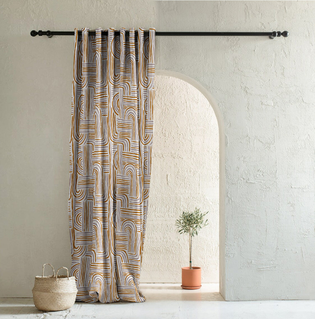 Buy Damask Delight Yellow Blackout Curtains Online