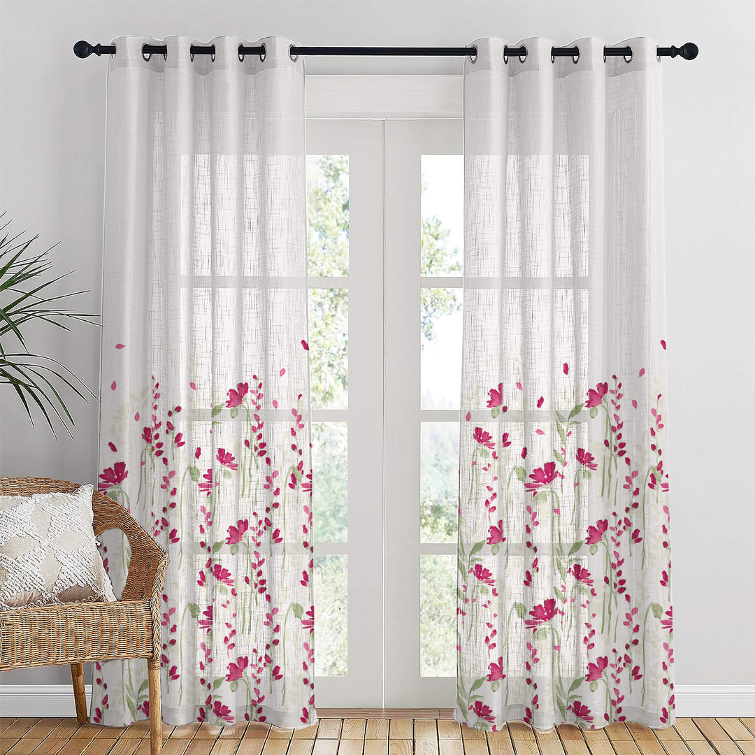 Blue Isla Floral Print Blackout/Thermal Curtains