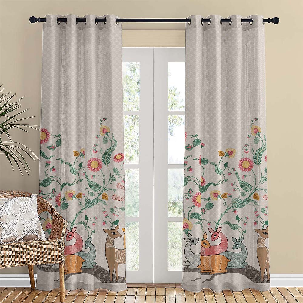 Trees Printed Curtain / Art Drapes For Living Room Dining Room store Bed Room With 2 Panel Set - Multiple Sized Branches Silhouette Evening Forest