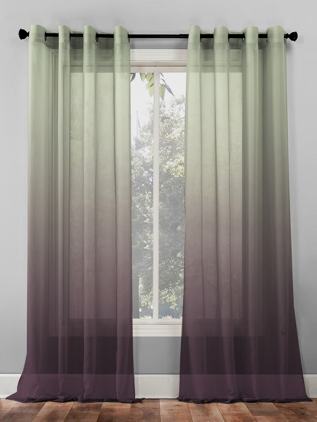 Buy UTSV 6 Purple Semi Transparent Curtains Online
