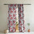 Watercolor Garden Floral Red Heavy Satin Blackout curtains Set Of 2 - (DS116A)