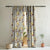 Floral Flock Floral Shine Yellow Heavy Satin Room Darkening Curtains Set Of 2 - (DS129F)