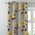 Floral Flock Floral Shine Yellow Heavy Satin Blackout curtains Set Of 2 - (DS129F)