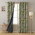 Subdued Blossoms Floral Grass Green Heavy Satin Blackout Curtains Set Of 2 - (DS154A)