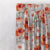 Rose Rhapsody Floral Bright Red Heavy Satin Room Darkening Curtains Set Of 1pc - (DS191C)