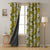 Floral Flair Floral Olive Heavy Satin Blackout curtains Set Of 2 - (DS194A)