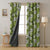 Floral Flair Floral Grass Green Heavy Satin Blackout curtains Set Of 2 - (DS194G)