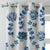 Dazzling Dahlias Floral Blue Heavy Satin Blackout Curtains Set Of 1pc - (DS19C)