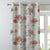 Feral Florals Floral Red Heavy Satin Room Darkening Curtains Set Of 2 - (DS206A)