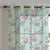 Elegant Floral Print Sheer Semi Transparent Curtains Set Of 2 DS207B