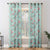 Elegant Floral Print Sheer Semi Transparent Curtains Set Of 2 DS207B