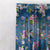 Blossoming Birds Floral Space Blue Heavy Satin Blackout Curtains Set Of 1pc - (DS225H)