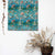 Blossoming Birds Floral Tame Teal Satin Roman Blind (DS225A)