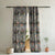 Blossoming Birds Floral Charcoal Grey Heavy Satin Room Darkening Curtains Set Of 2 - (DS225E)