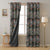 Blossoming Birds Floral Charcoal Grey Heavy Satin Blackout curtains Set Of 2 - (DS225E)