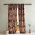 Blossoming Birds Floral Burnt Brown Heavy Satin Room Darkening Curtains Set Of 2 - (DS225F)