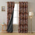 Blossoming Birds Floral Burnt Brown Heavy Satin Blackout curtains Set Of 2 - (DS225F)
