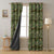Blossoming Birds Floral Olive Heavy Satin Blackout curtains Set Of 2 - (DS225G)
