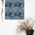 Blossoming Birds Floral Space Blue Satin Roman Blind (DS225H)