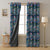 Blossoming Birds Floral Space Blue Heavy Satin Blackout Curtains Set Of 2 - (DS225H)
