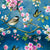 Blossoming Birds Floral Space-Blue Wallpaper Swatch -(DS225H)