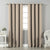 Jacquard Room Darkening Curtains in Almond Beige Set Of 2 - (P237)