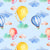 Balloon Rides Kids Sky Blue Heavy Satin Blackout curtains Set Of 2 - (DS253B)