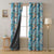 Artful Tiles Geometric Turquoise Heavy Satin Blackout curtains Set Of 2 - (DS254E)