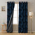 Tropical Palm Floral Midnight Blue Heavy Satin Blackout Curtains Set Of 2 - (DS258A)