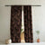 Tropical Palm Floral Chocolate Brown Heavy Satin Room Darkening Curtains Set Of 2 - (DS258E)