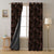 Tropical Palm Floral Chocolate Brown Heavy Satin Blackout curtains Set Of 2 - (DS258E)