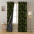 Tropical Palm Floral Olive Green Heavy Satin Blackout curtains Set Of 2 - (DS258F)