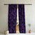 Tropical Palm Floral Deep Purple Heavy Satin Room Darkening Curtains Set Of 2 - (DS258G)