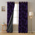 Tropical Palm Floral Deep Purple Heavy Satin Blackout curtains Set Of 2 - (DS258G)