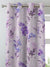 Feral Florals Floral Grey Heavy Satin Blackout Curtains Set Of 1pc - (DS206B)