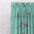 Vine Charm Floral Turquoise Heavy Satin Room Darkening Curtains Set Of 2 - (DS261A)