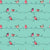 Vine Charm Floral Turquoise Wallpaper Swatch -(DS261A)
