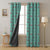 Vine Charm Floral Turquoise Heavy Satin Blackout curtains Set Of 2 - (DS261A)