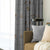 Vine Charm Floral Slate Grey Heavy Satin Room Darkening Curtains Set Of 2 - (DS261C)