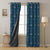 Vine Charm Floral Space Blue Heavy Satin Blackout curtains Set Of 2 - (DS261F)