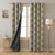 HexaGlam Geometric YBurnt Yellow Heavy Satin Blackout Curtains Set Of 2 - (DS266A)