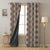 HexaGlam Geometric Cocoa Brown Heavy Satin Blackout curtains Set Of 2 - (DS266C)