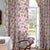 Chromatic Foliage Floral Rose Pink Heavy Satin Blackout Curtains Set Of 2 - (DS271A)