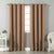 Jacquard Room Darkening Curtains in Antique Brass Beige Set Of 2 - (P303)