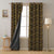 Grapevine Glory Floral Mud Brown Heavy Satin Blackout curtains Set Of 2 - (DS323B)