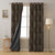 Majestic Butta Indie Stone Grey Heavy Satin Blackout curtains Set Of 2 - (DS344B)
