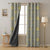 Leafy Charms Indie Mustard Yellow Heavy Satin Blackout Curtains Set Of 2 - (DS347A)