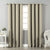 Jacquard Room Darkening Curtains in Tan Beige Set Of 2 - (P372)